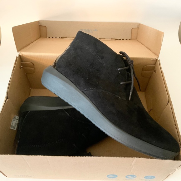 CLARKS TAWNIA LACE BLACK SUEDE LACE UP ANKLE BOOT Comfortable casual flat bootie - Picture 8 of 16